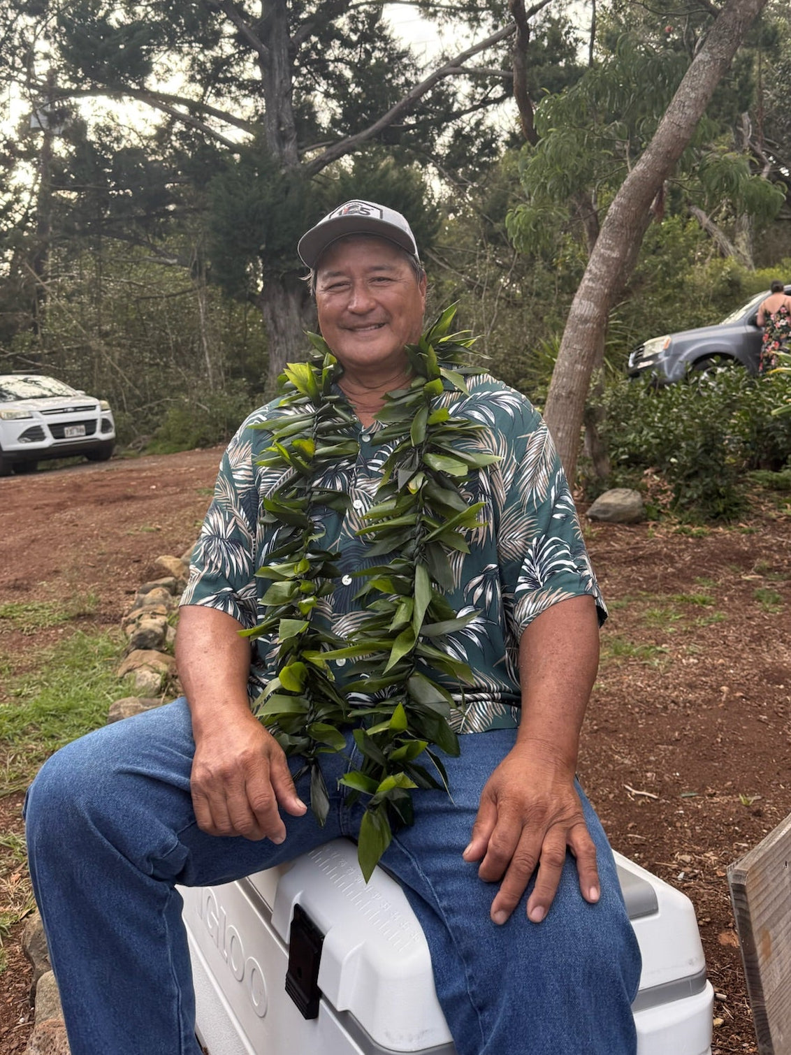 Lei lā`ī maile style [ti leaf]